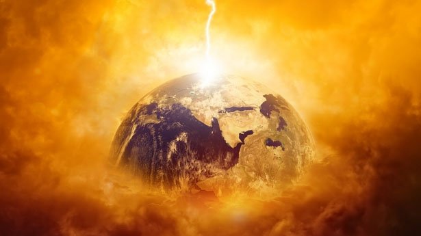 End Times image of earth on fire