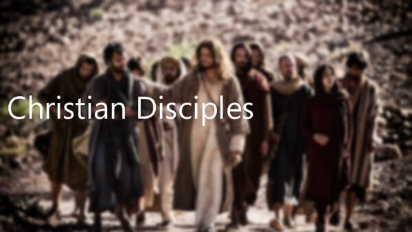 Christian Disciples walking with Jesus